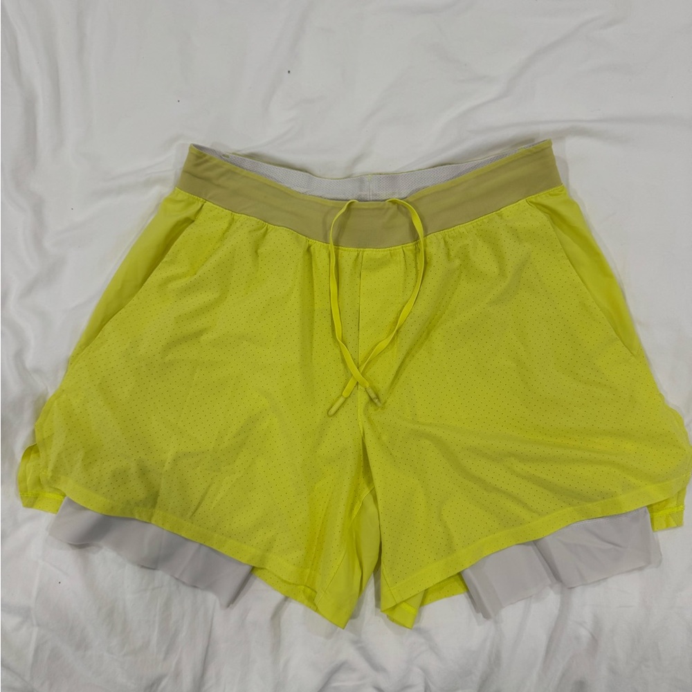 Lululemon Neon Yellow Mens Athletic Shorts